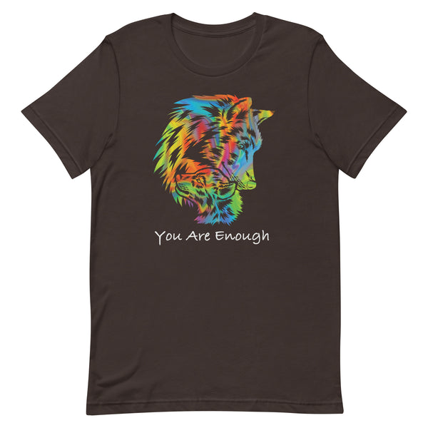 YOU ARE ENOUGH WOLF & BABY Inspirational Graphic T-Shirt for Men | I Am Enough Collection