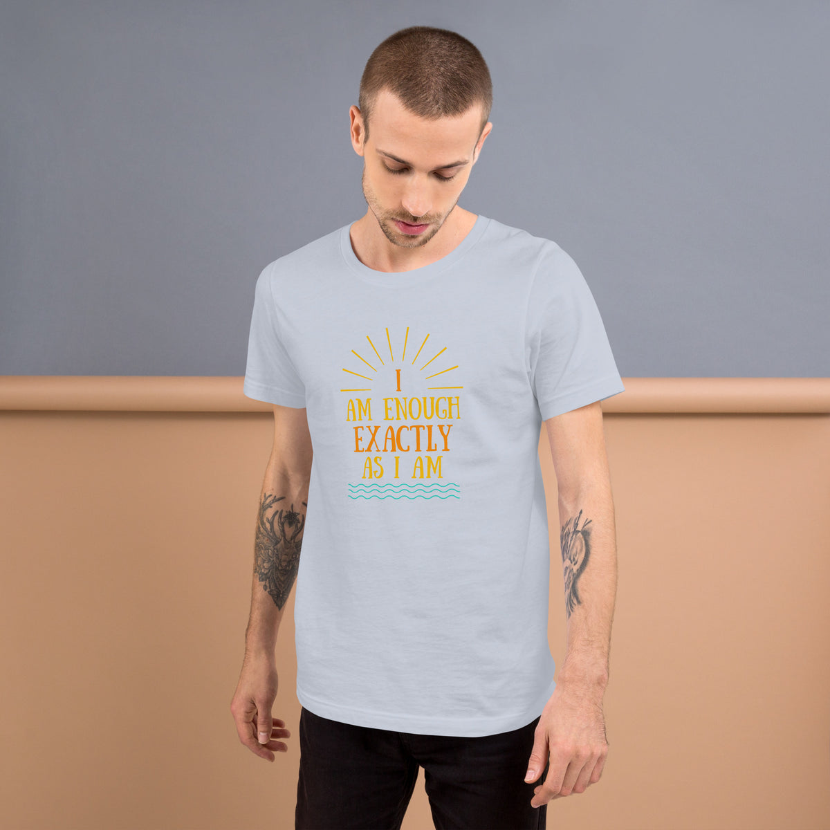 I AM ENOUGH VINTAGE Graphic Suicide Prevention Cotton T-Shirt for Men | I Am Enough Collection