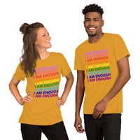 I AM ENOUGH PRIDE Mental Health Inspirational Custom Graphic T-Shirt | I Am Enough Collection