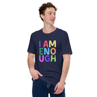 I AM ENOUGH COLOR BLOCK Inspirational Mental Health T-Shirt for Men | I Am Enough Collection