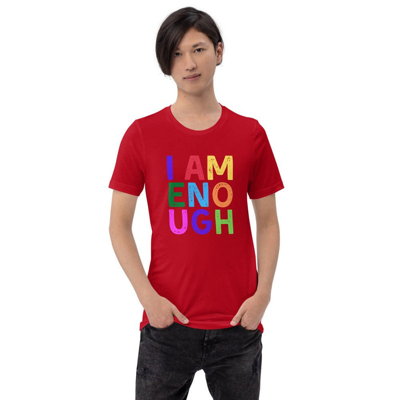 I AM ENOUGH COLOR BLOCK - Inspirational Graphic T-Shirt for Men