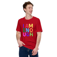 I AM ENOUGH COLOR BLOCK Inspirational Mental Health T-Shirt for Men | I Am Enough Collection