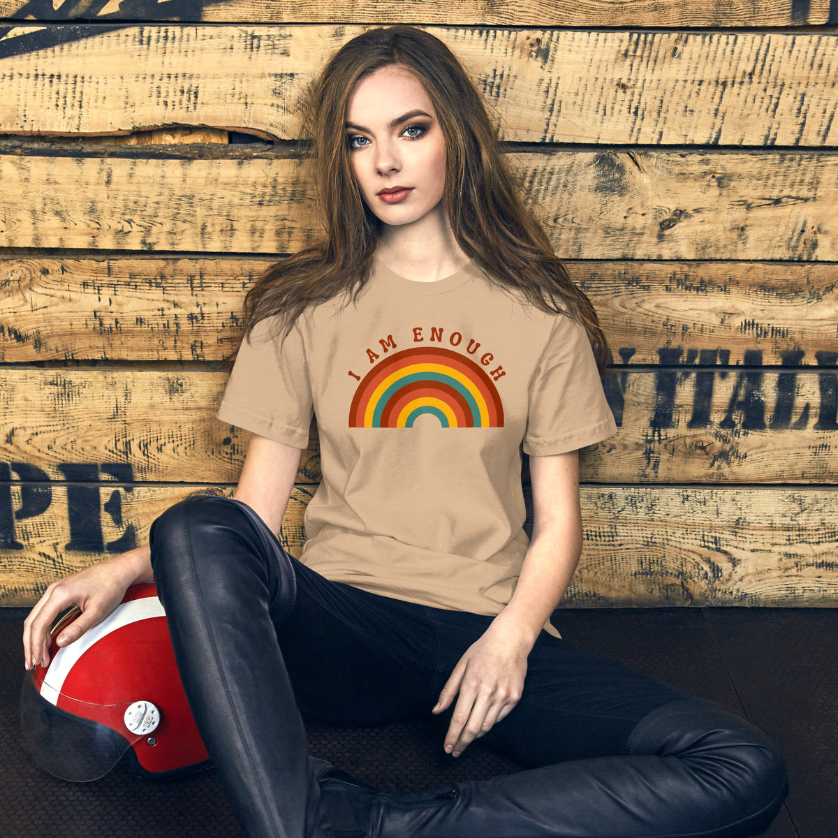 I AM ENOUGH RAINBOW Positive Inspirational Affirmation Tee for Women | I Am Enough Collection