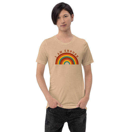 I AM ENOUGH RAINBOW Inspirational Positive Affirmation T-Shirt for Men | I Am Enough Collection