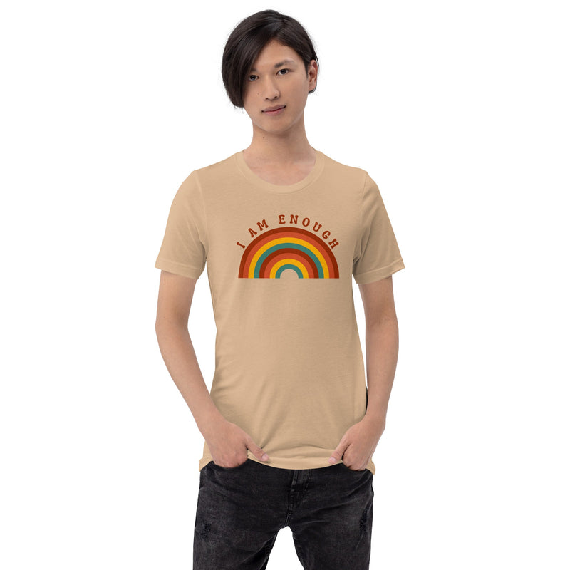 I AM ENOUGH RAINBOW Inspirational Positive Affirmation T-Shirt for Men | I Am Enough Collection