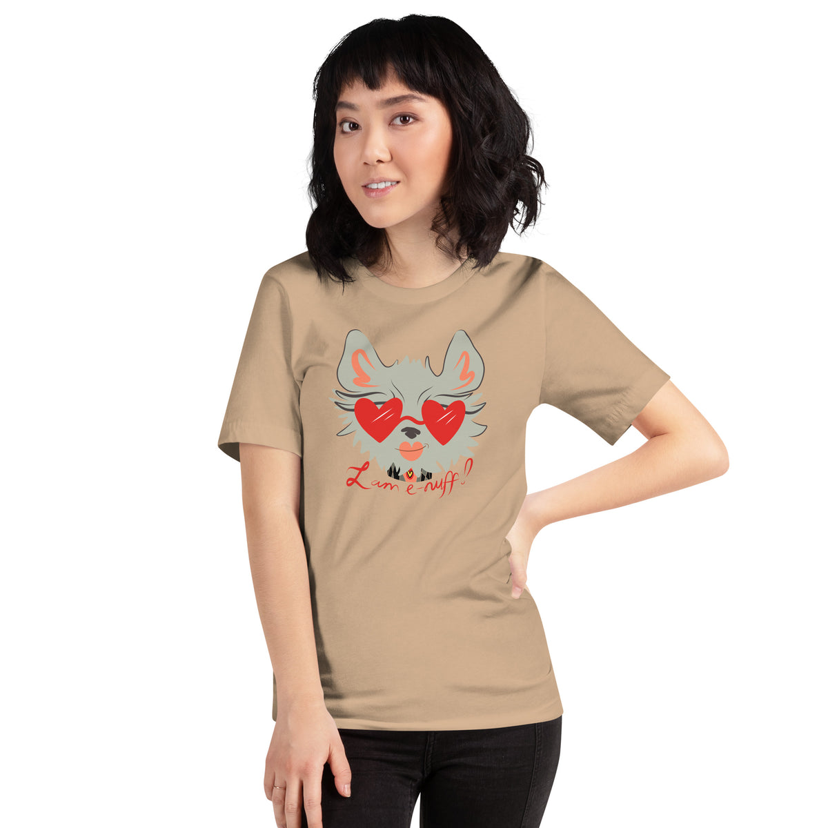 I AM E-NUFF CAT Inspirational Positive Message Cotton Tee for Women | I Am Enough Collection