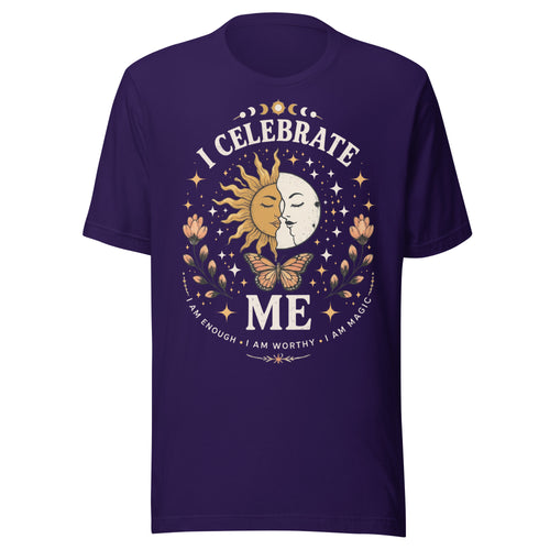 I CELEBRATE ME Unisex T-Shirt by I Am Enough | I Am Enough Collection