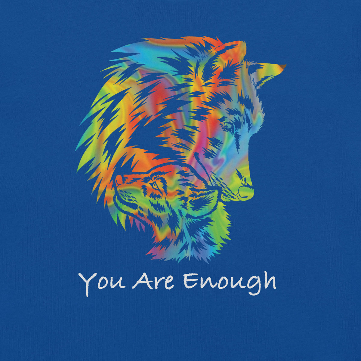 YOU ARE ENOUGH WOLF and BABY WOLF Inspirational Custom Graphic Tank for Women | I Am Enough Collection