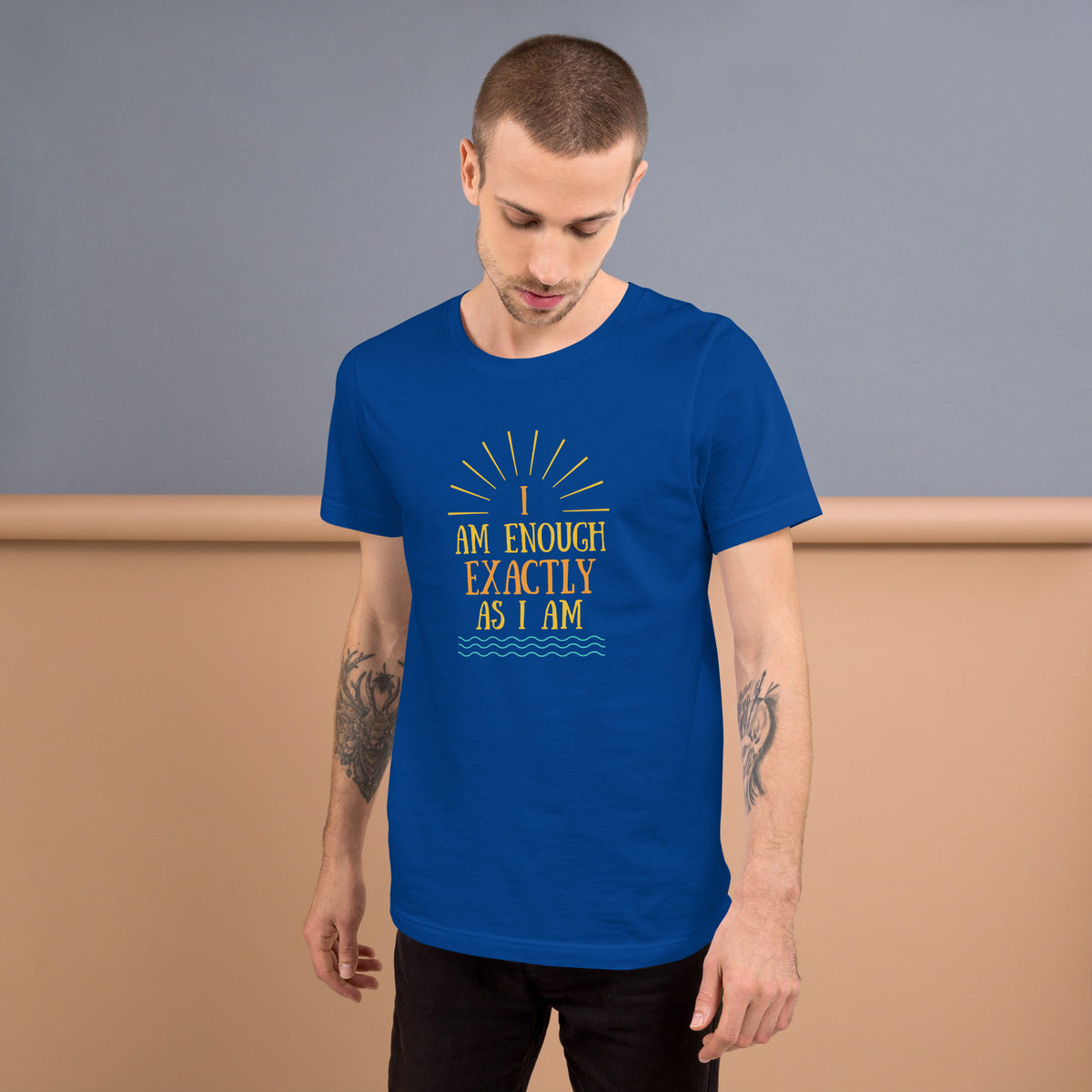 I AM ENOUGH VINTAGE Graphic Suicide Prevention Cotton T-Shirt for Men | I Am Enough Collection