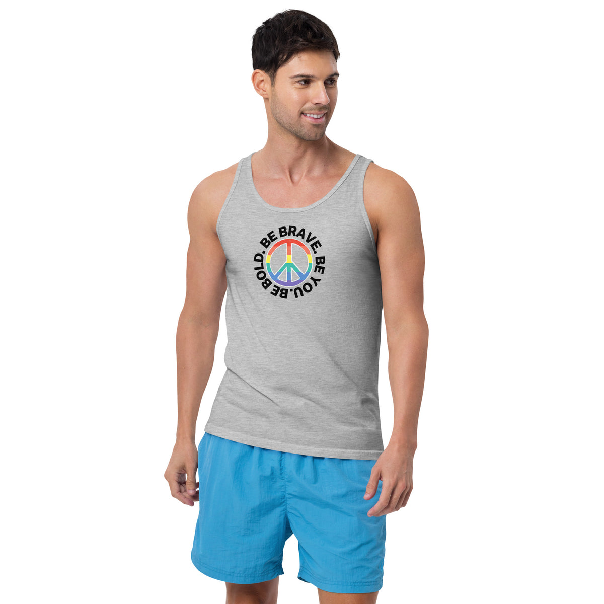 PEACE BE YOU Motivational Inspirational Cotton Tank for Men by I Am Enough | I Am Enough Collection