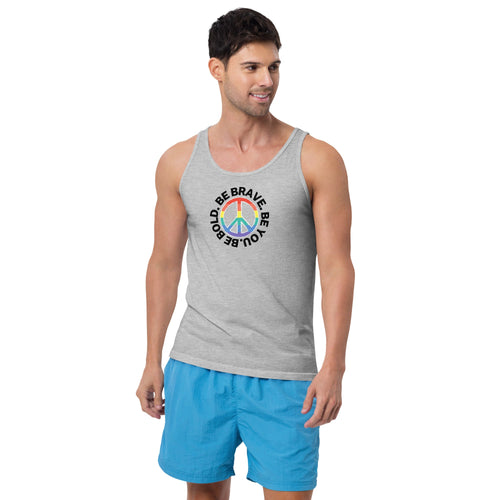 PEACE BE YOU Motivational Inspirational Cotton Tank for Men by I Am Enough | I Am Enough Collection
