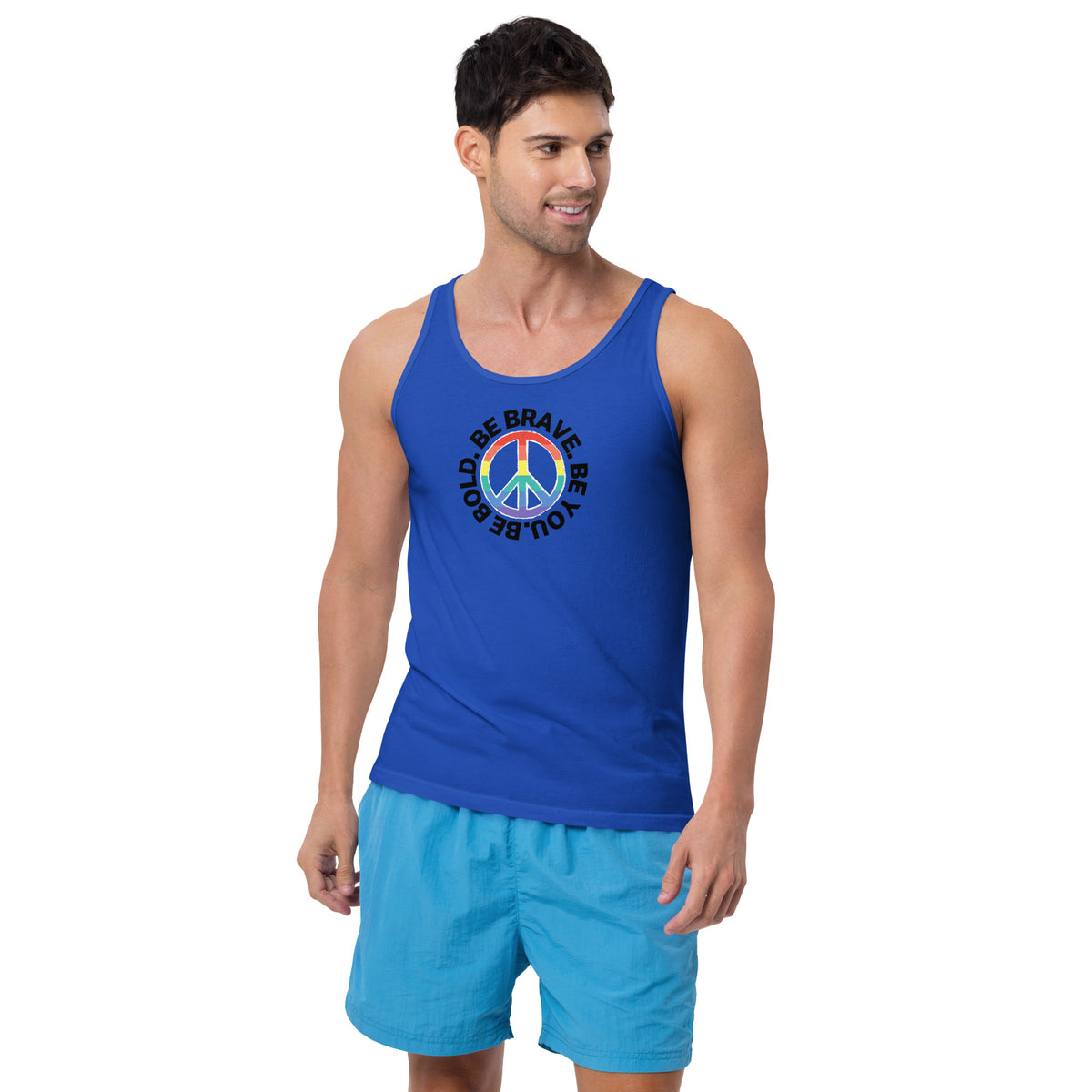 PEACE BE YOU Motivational Inspirational Cotton Tank for Men by I Am Enough | I Am Enough Collection