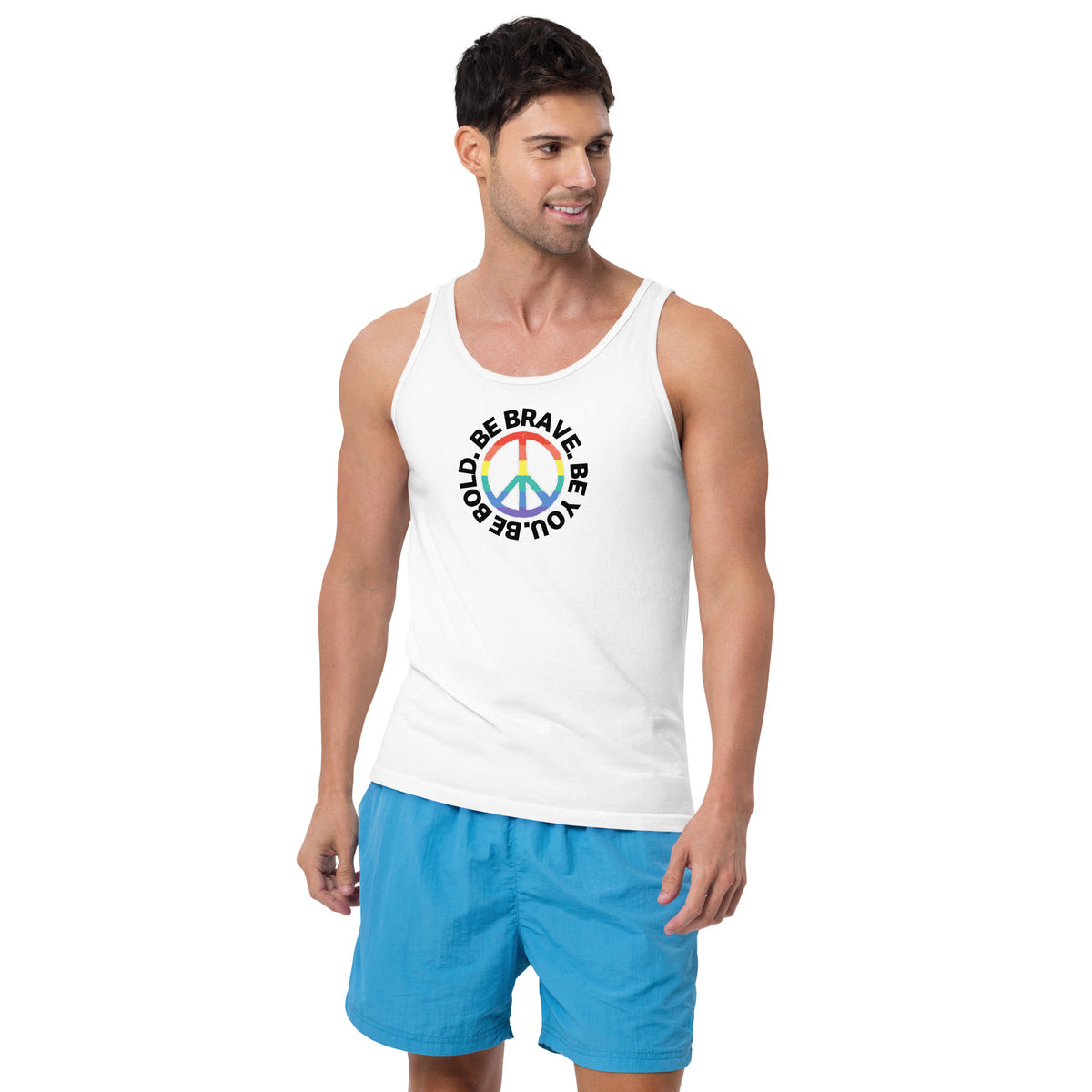 PEACE BE YOU Motivational Inspirational Cotton Tank for Men by I Am Enough | I Am Enough Collection