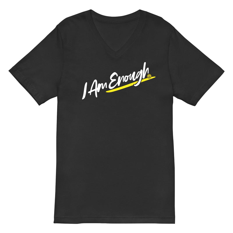 I AM ENOUGH SCRIPT V-NECK Inspirational Mental Health T-Shirt for Women | I Am Enough Collection