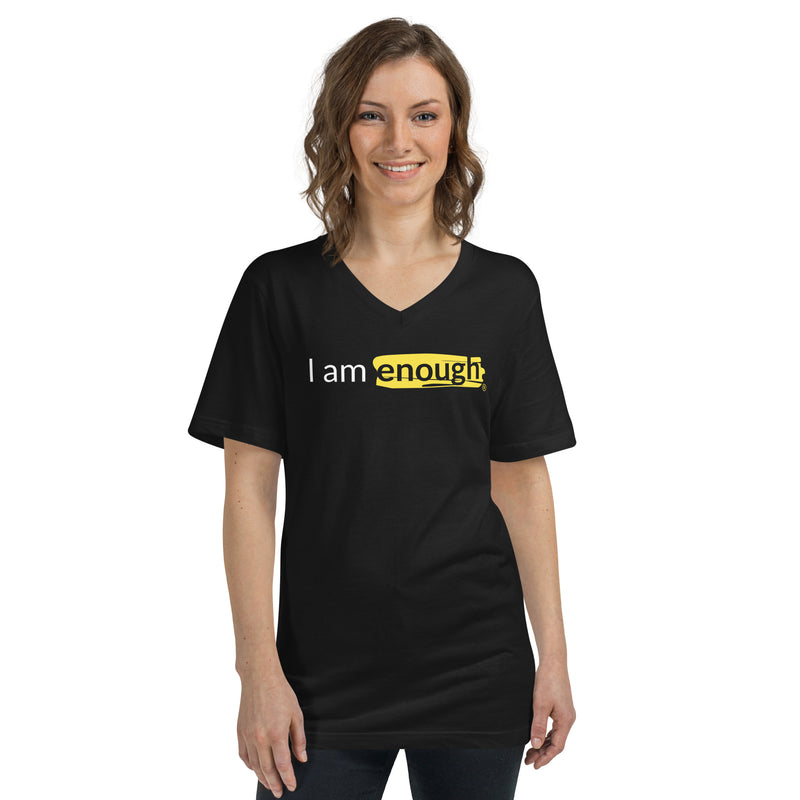 I AM ENOUGH ORIGINAL V-NECK Affirmation Positive Message Tee for Women | I Am Enough Collection