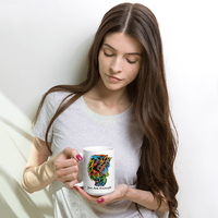 YOU ARE ENOUGH WOLF with BABY WOLF - Large Inspirational 15oz Mug | I Am Enough Collection