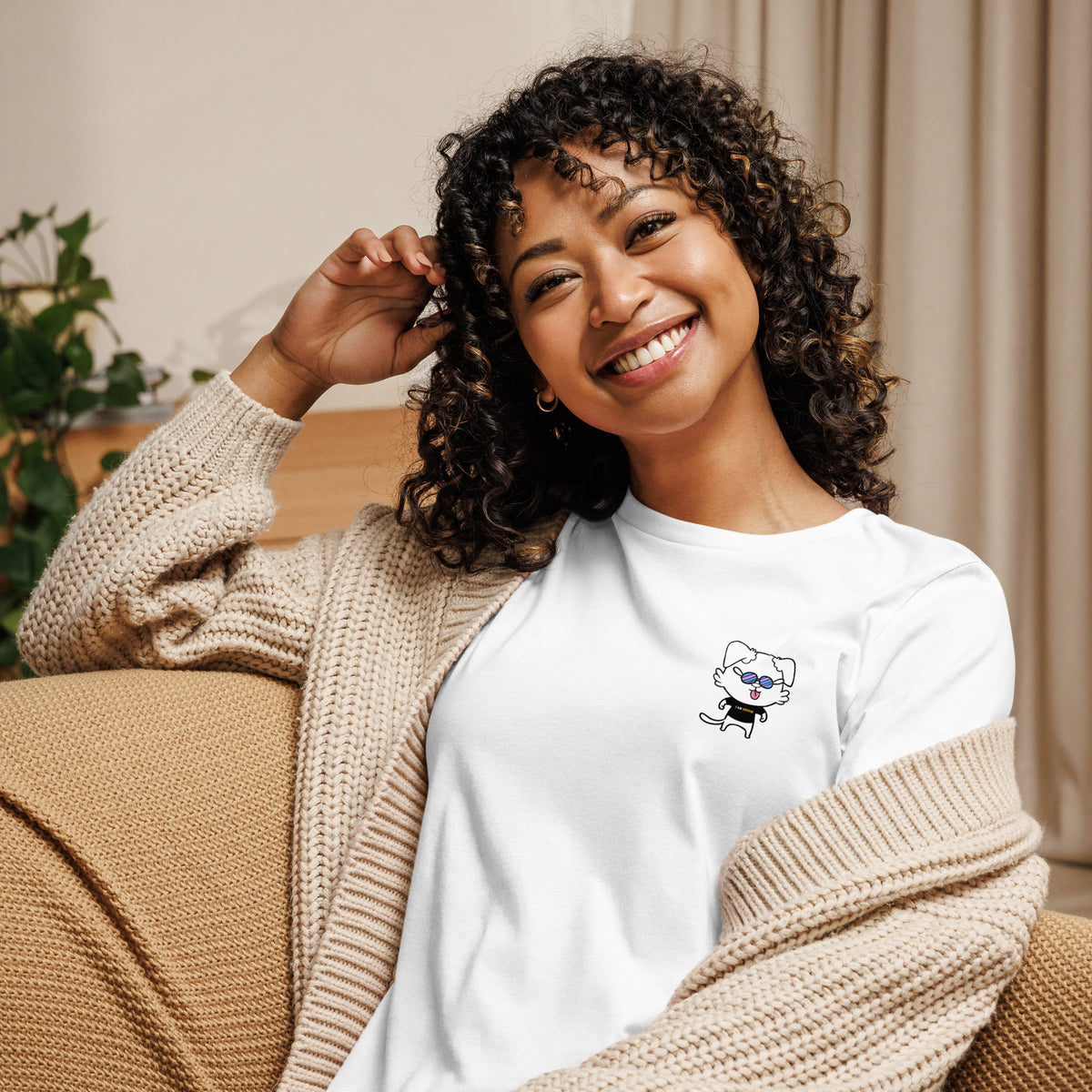 NOT THE LITTLE GUY Collection Mascot Mental Health Women's Relaxed T-Shirt | I Am Enough Collection