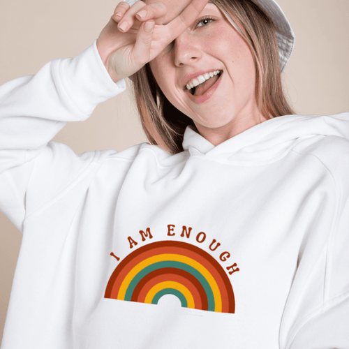I AM ENOUGH RAINBOW - Motivational Hoodie for Women - 15