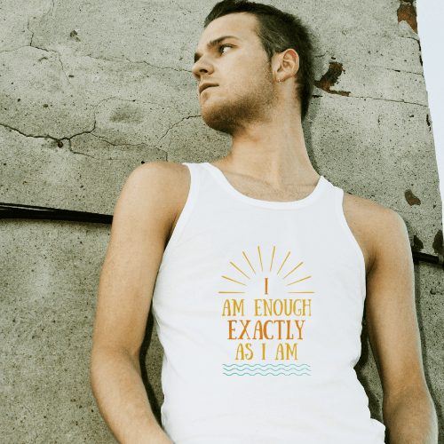 I AM ENOUGH VINTAGE - Inspirational Positivity Tank for Men | I Am Enough Collection