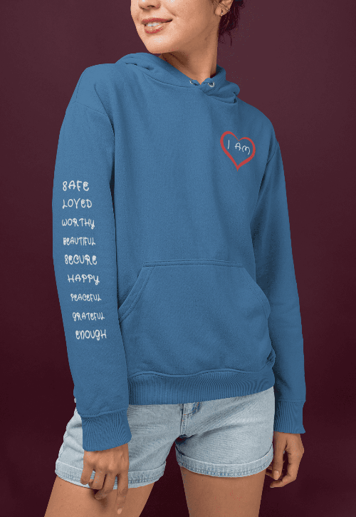 I AM ENOUGH HEART - Affirmation Hoodie for Women | I Am Enough Collection