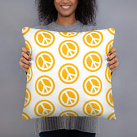 Woman holding I AM ENOUGH PEACE SIGN PILLOW - Double Sided