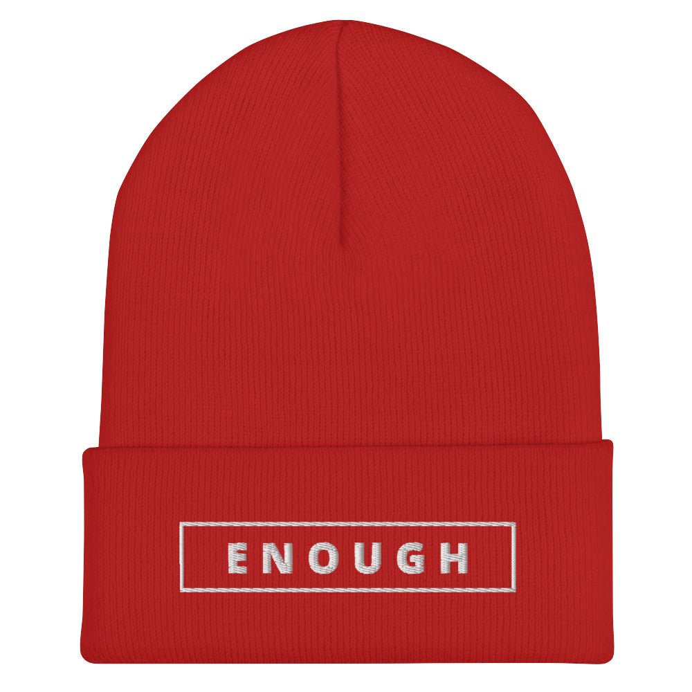 ENOUGH BEANIE - Unisex Cuffed Plain Skull Knit Hat Cap | I Am Enough Collection
