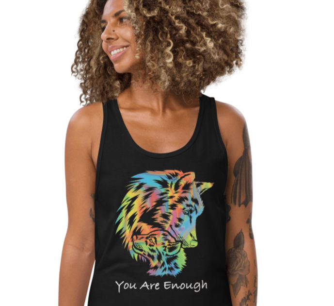 YOU ARE ENOUGH WOLF with BABY WOLF - Graphic Tank for Women | I Am Enough Collection