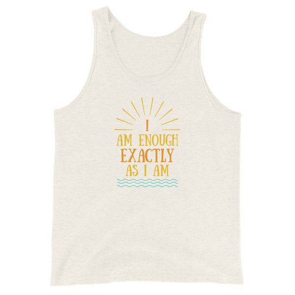 I AM ENOUGH EXACTLY AS I AM - Graphic Vintage Tank for Women | I Am Enough Collection