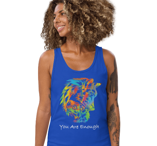YOU ARE ENOUGH WOLF with BABY WOLF - Graphic Tank for Women | I Am Enough Collection