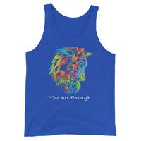 YOU ARE ENOUGH WOLF with BABY WOLF - Graphic Positivity Tank for Men | I Am Enough Collection