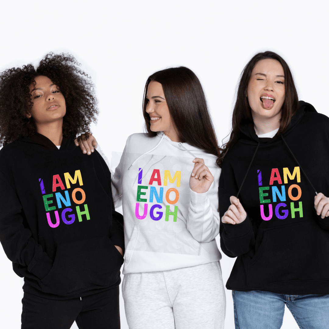 I AM ENOUGH COLOR BLOCK - Inspirational Hoodie for Women | I Am Enough Collection
