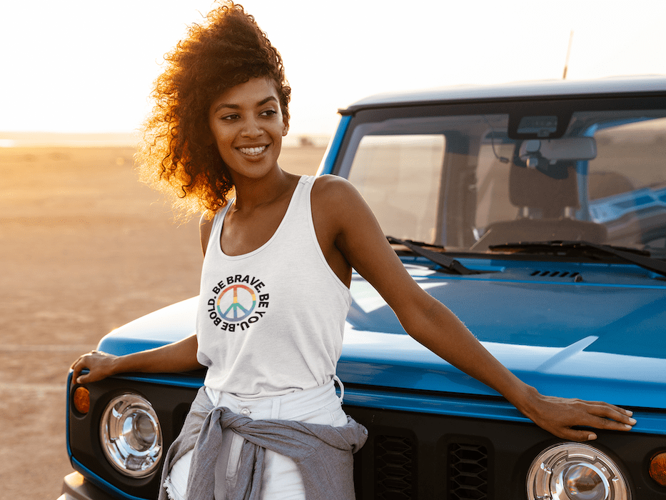 PEACE BE YOU | Peace Sign - Motivational Graphic Tank for Women | I Am Enough Collection