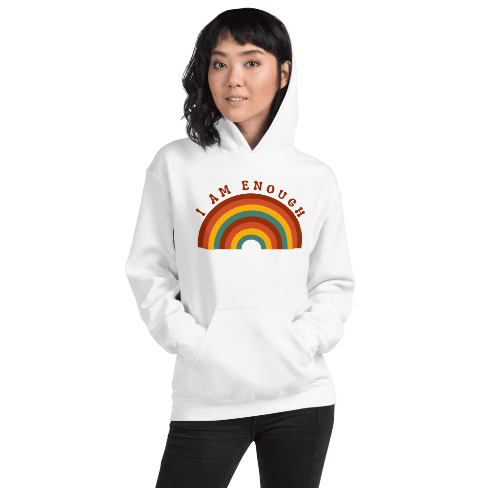 I AM ENOUGH RAINBOW - Motivational Hoodie for Women - 11