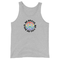 Athletic heather PEACE BE YOU - Inspirational Motivational Tank for Men with a peace sign