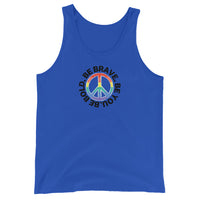True royal PEACE BE YOU - Inspirational Motivational Tank for Men with a peace sign