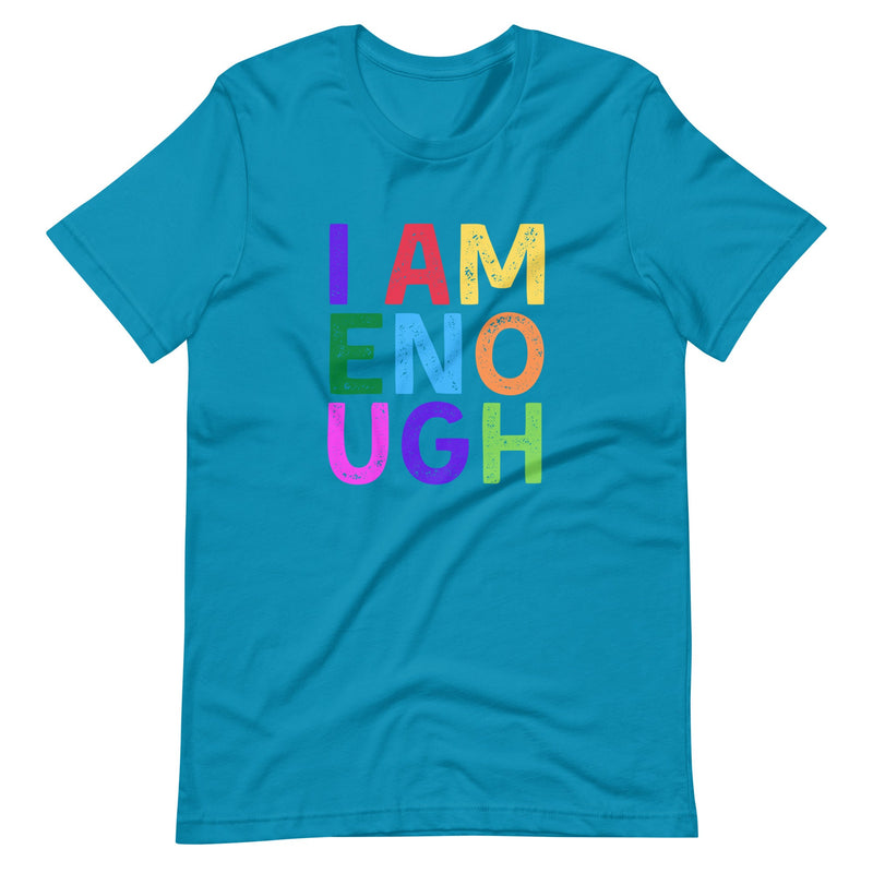 I AM ENOUGH COLOR BLOCK - Women's Inspirational Affirmation Graphic T-Shirt | I Am Enough Collection